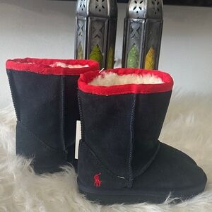 Polo by Ralph Lauren Black and Red Kids Boots